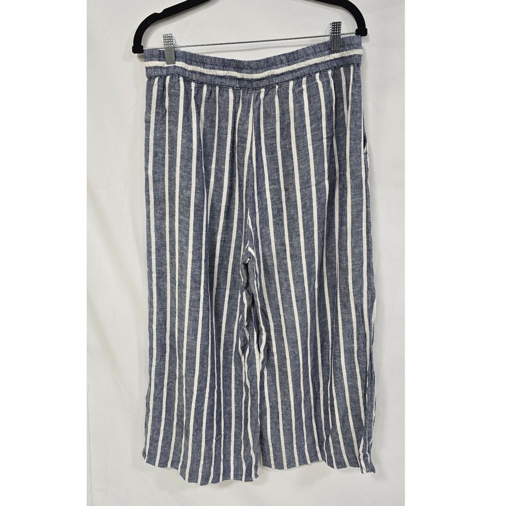 Chaps women L linen‎ blend wide leg straight pull on pants vacation beach resort - Picture 7 of 9